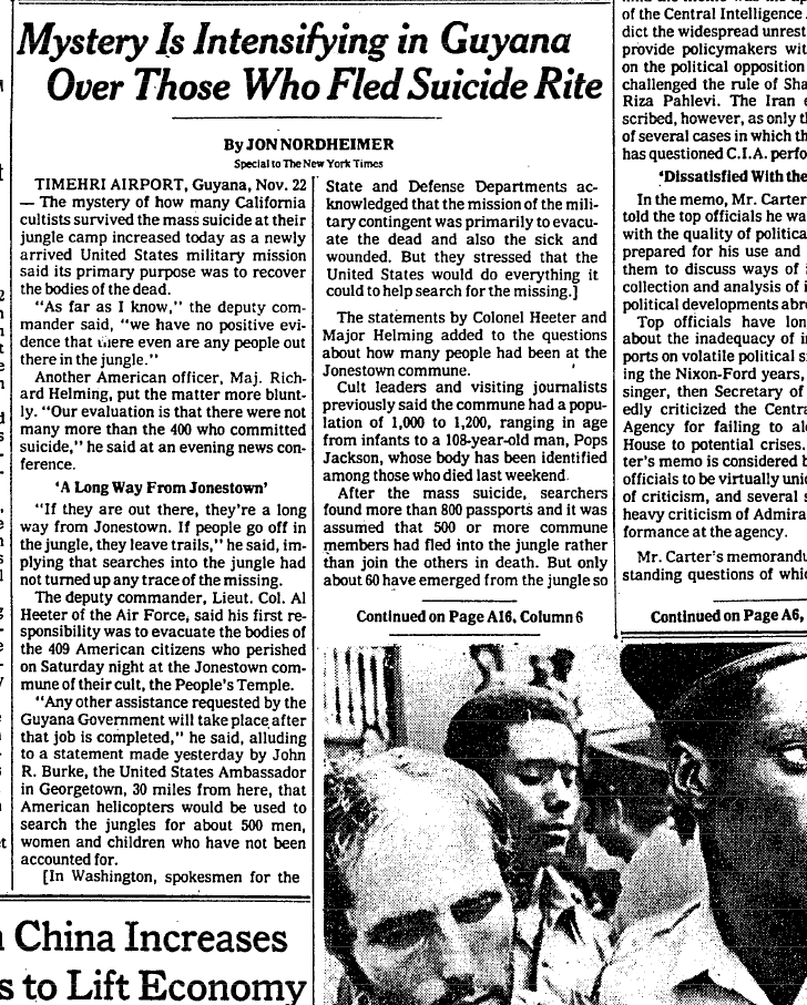 Jonestown Massacre Theory
